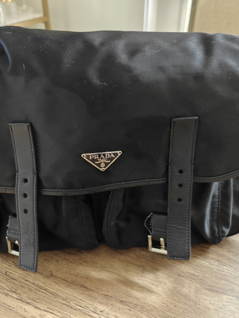 Prada Vela Nylon Messenger Bag - Black, Nero
